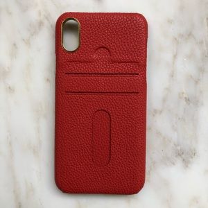 Hadoro Red Calfskin iPhone X/Xs Card Holder Case